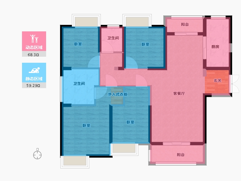 湖北省-武汉市-地铁盛观尚城-114.01-户型库-动静分区