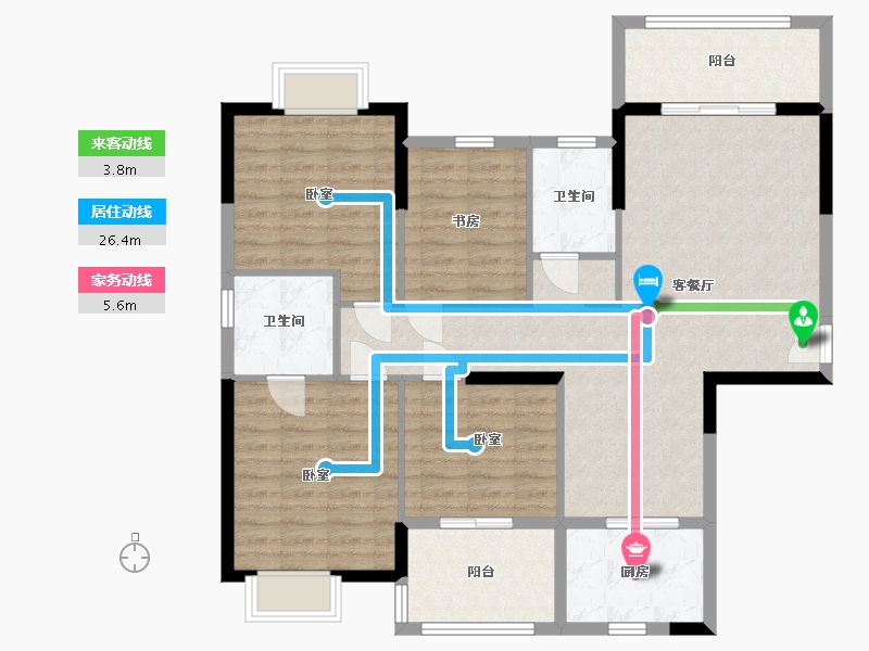 湖南省-岳阳市-湖岸壹号-110.37-户型库-动静线