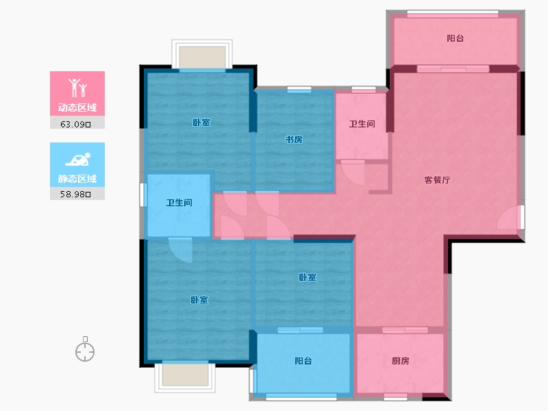 湖南省-岳阳市-湖岸壹号-110.37-户型库-动静分区