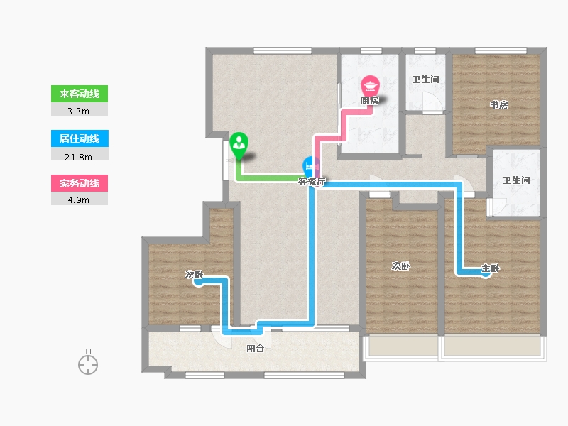 山东省-潍坊市-恒信浞河公馆-142.52-户型库-动静线