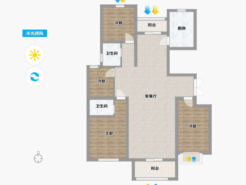 山东省-临沂市-万图·水岸经典-112.24-户型库-采光通风