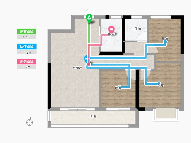 江西省-上饶市-信江·林溪府-71.00-户型库-动静线