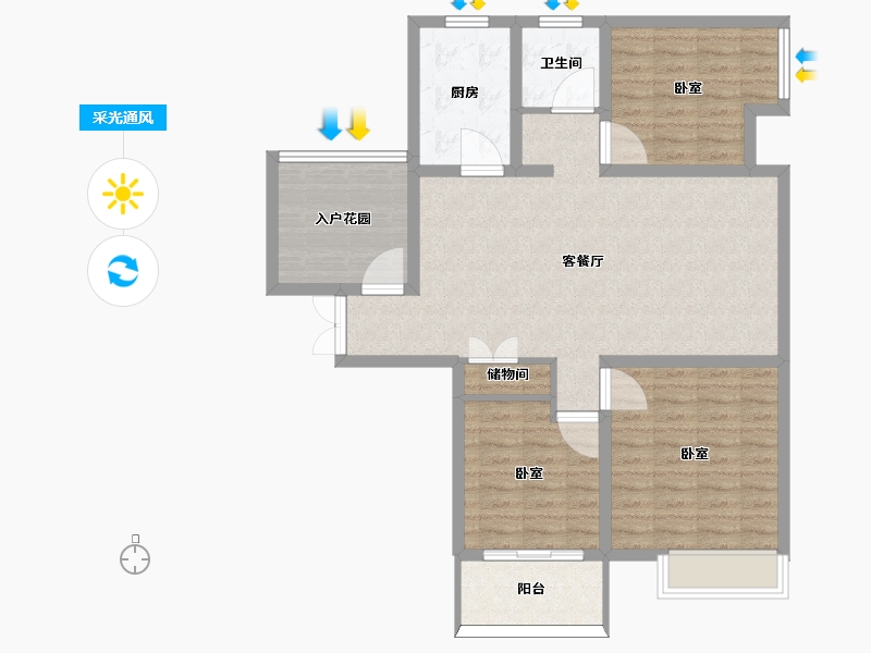 河南省-许昌市-正岩尚品园-95.01-户型库-采光通风