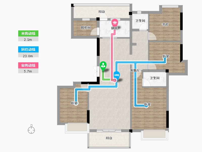 湖北省-黄冈市-中港水岸新城-116.94-户型库-动静线