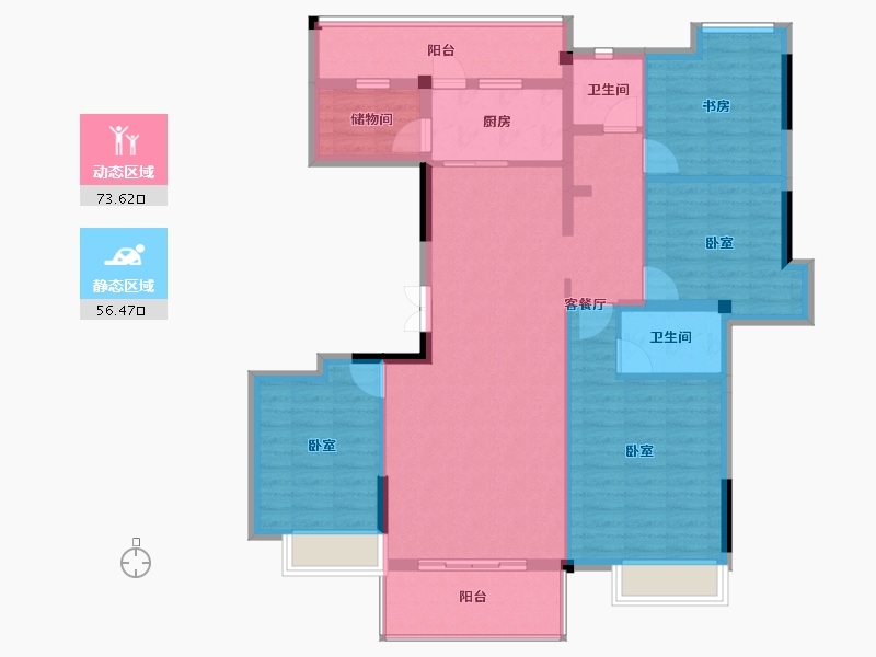 湖北省-黄冈市-中港水岸新城-116.94-户型库-动静分区