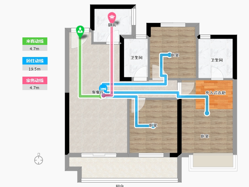 河南省-南阳市-中梁珑熙府-78.99-户型库-动静线