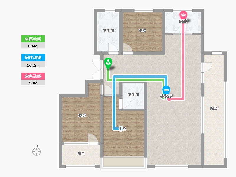 山东省-潍坊市-恒信浞河公馆-114.14-户型库-动静线