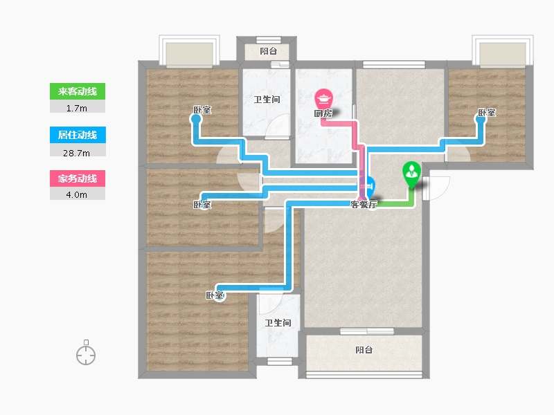 湖北省-黄冈市-康馨小区-94.77-户型库-动静线