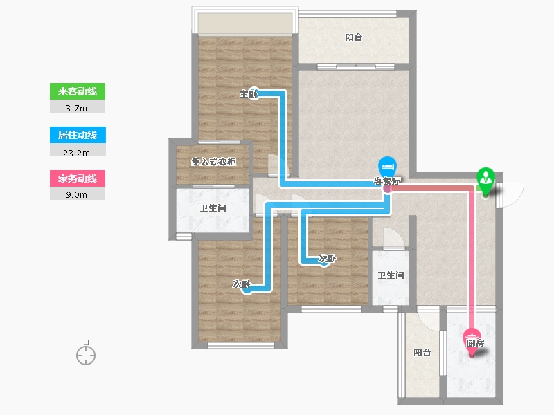 四川省-乐山市-幸福名门-101.40-户型库-动静线