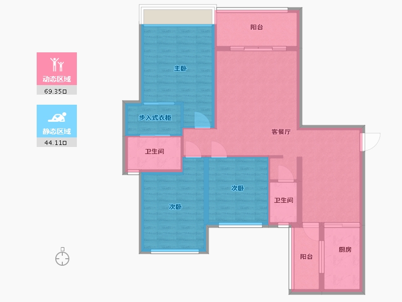 四川省-乐山市-幸福名门-101.40-户型库-动静分区