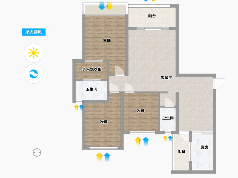 四川省-乐山市-幸福名门-101.40-户型库-采光通风