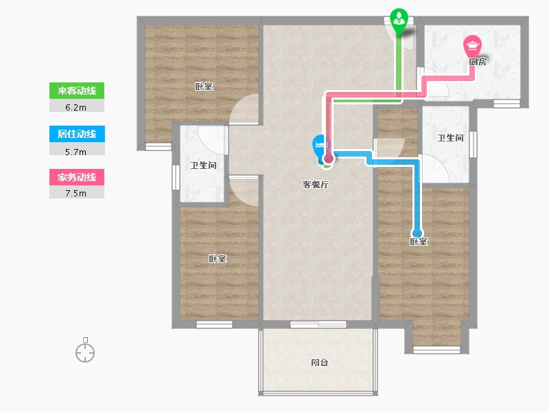 湖北省-黄冈市-锦上城-96.90-户型库-动静线