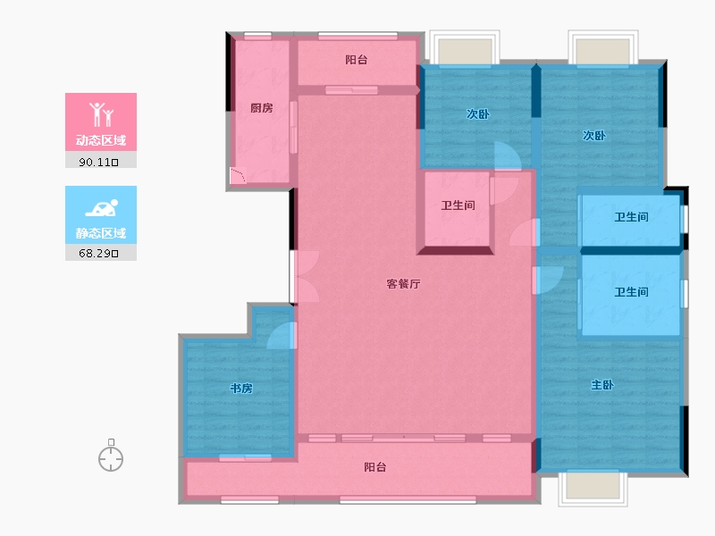 重庆-undefined-香港置地壹江郡-142.18-户型库-动静分区