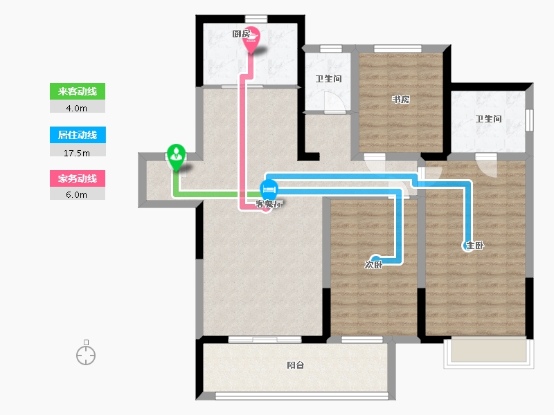 河南省-郑州市-郑西建业联盟新城-104.00-户型库-动静线