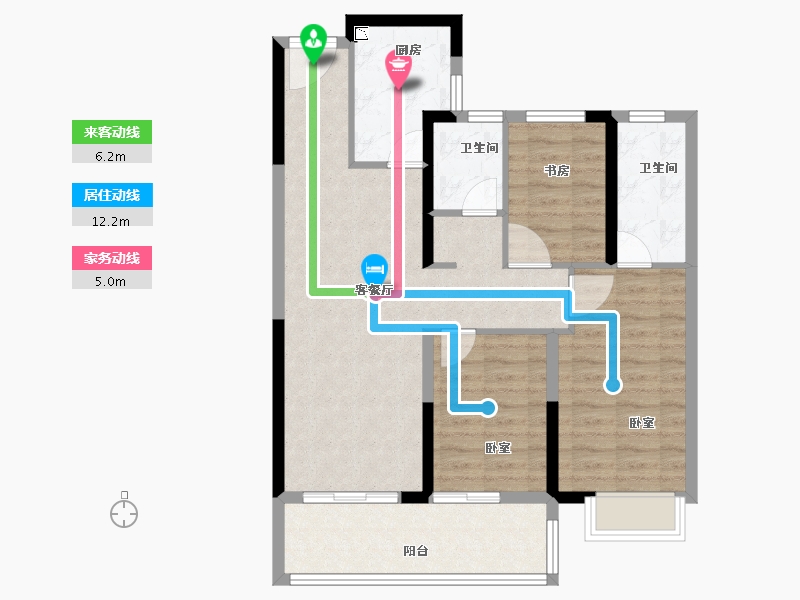 湖北省-荆州市-金科集美书院-84.00-户型库-动静线