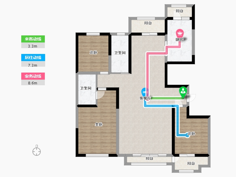 山东省-潍坊市-中冶潍坊公馆-131.20-户型库-动静线