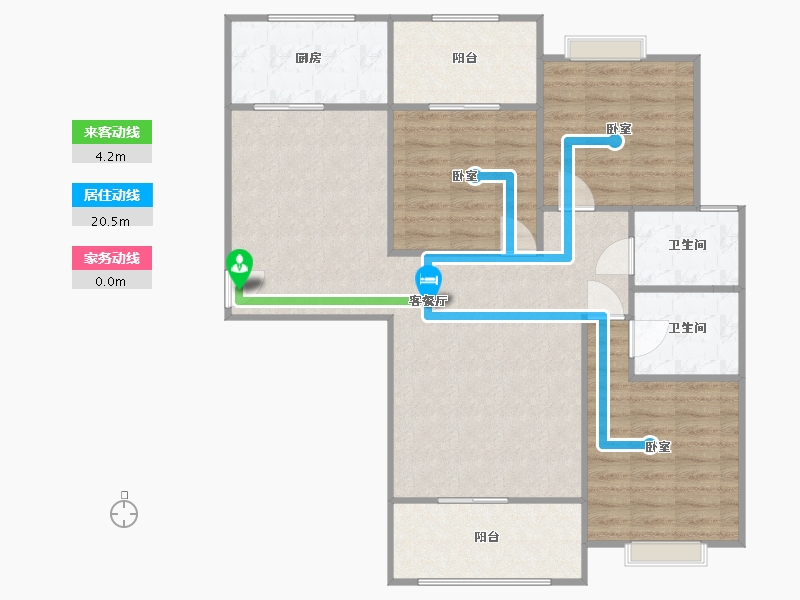 河南省-信阳市-天福山河观邸-96.85-户型库-动静线