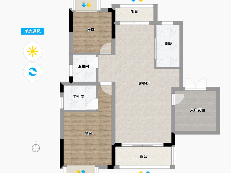 江西省-上饶市-汇佳中央城-80.00-户型库-采光通风