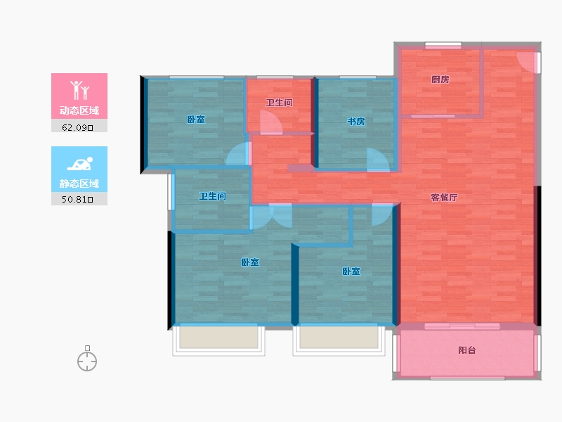 河南省-郑州市-中原融创文旅城-102.00-户型库-动静分区