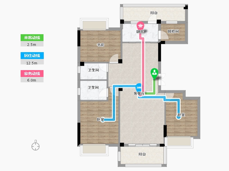 湖北省-黄冈市-中港水岸新城-100.33-户型库-动静线