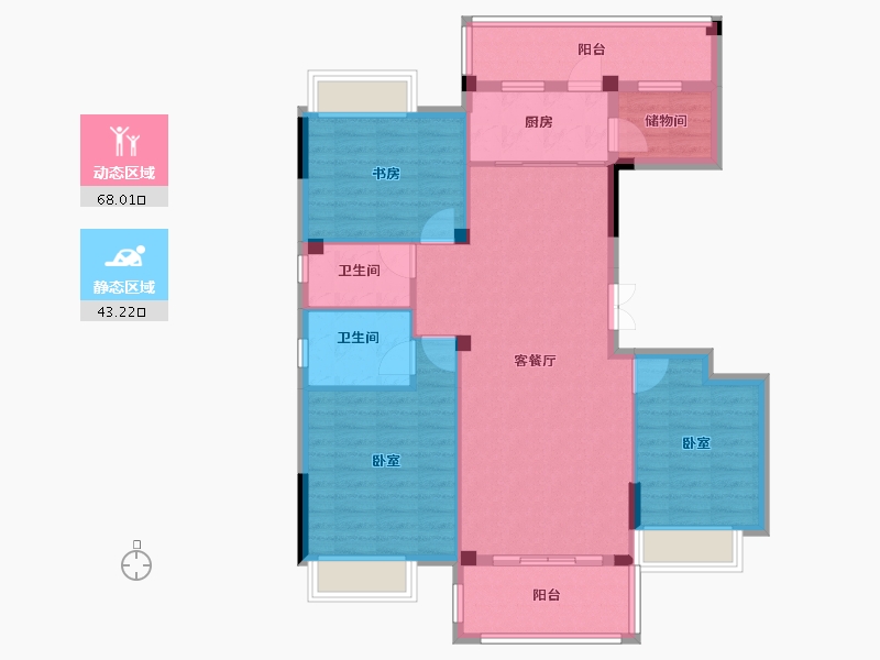 湖北省-黄冈市-中港水岸新城-100.33-户型库-动静分区