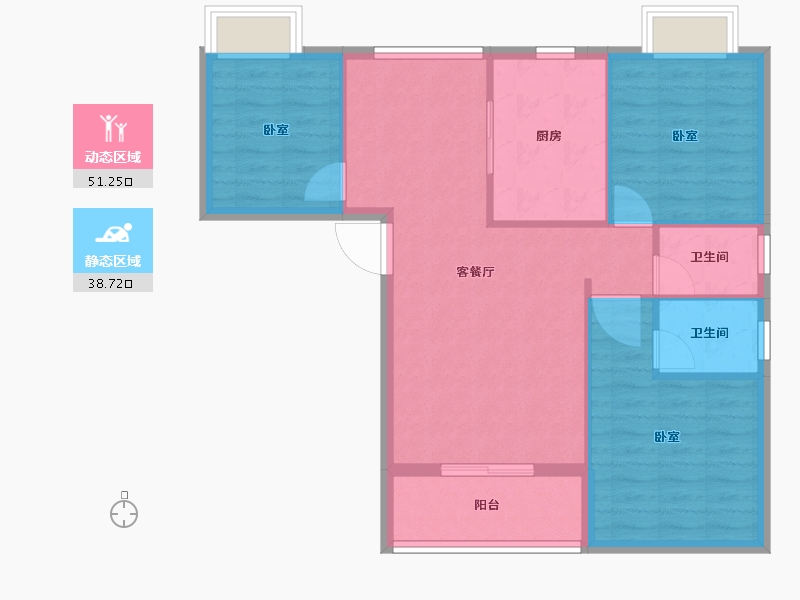 湖北省-黄冈市-康馨小区-81.69-户型库-动静分区