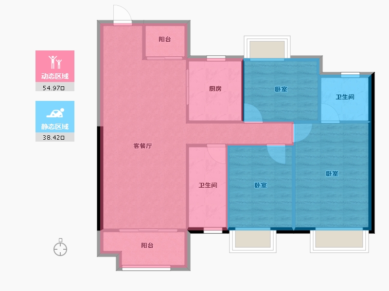 湖南省-株洲市-美的·铂悦府-85.11-户型库-动静分区