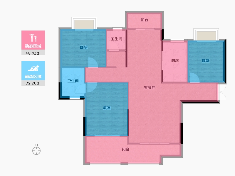 湖南省-株洲市-学府港湾二期-98.05-户型库-动静分区