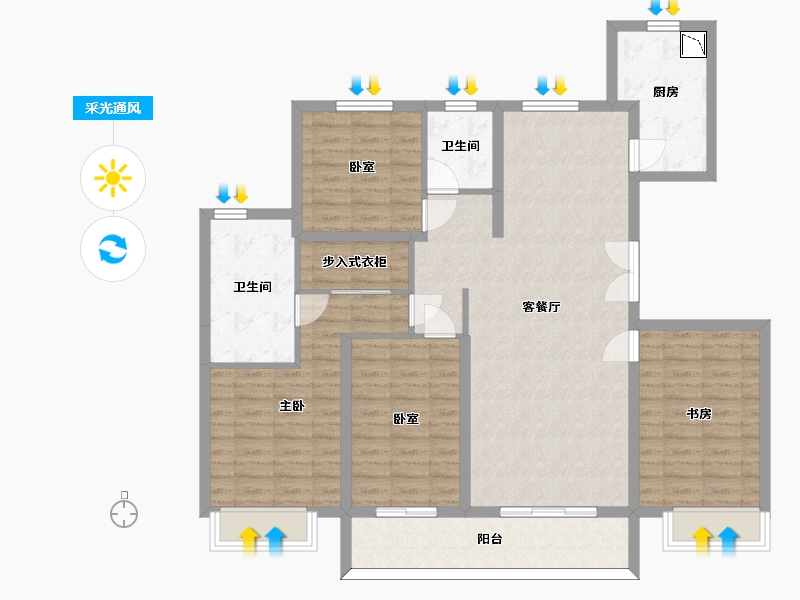 山东省-济南市-中建锦绣首府-119.88-户型库-采光通风