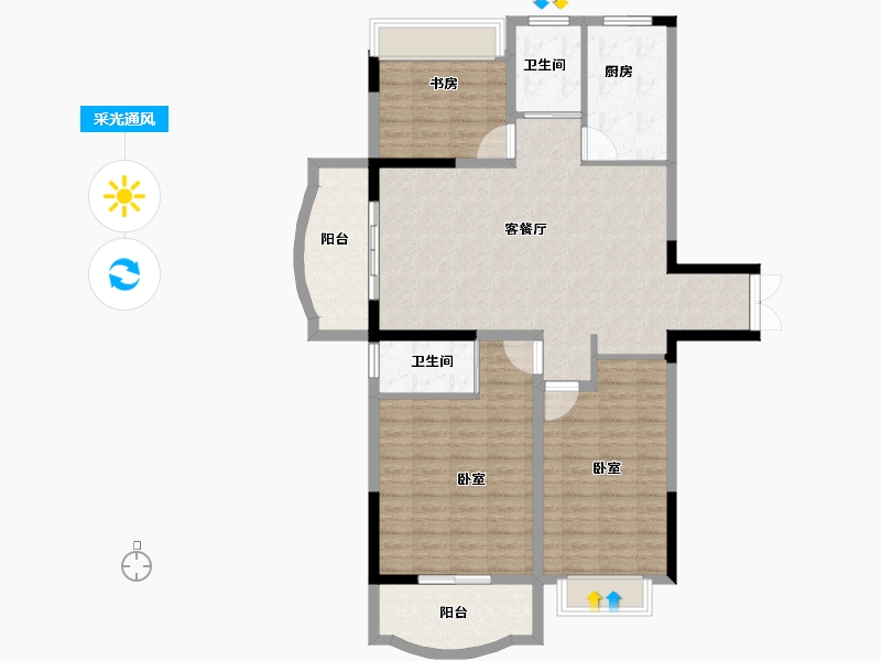 河南省-郑州市-志强理想名城-114.55-户型库-采光通风