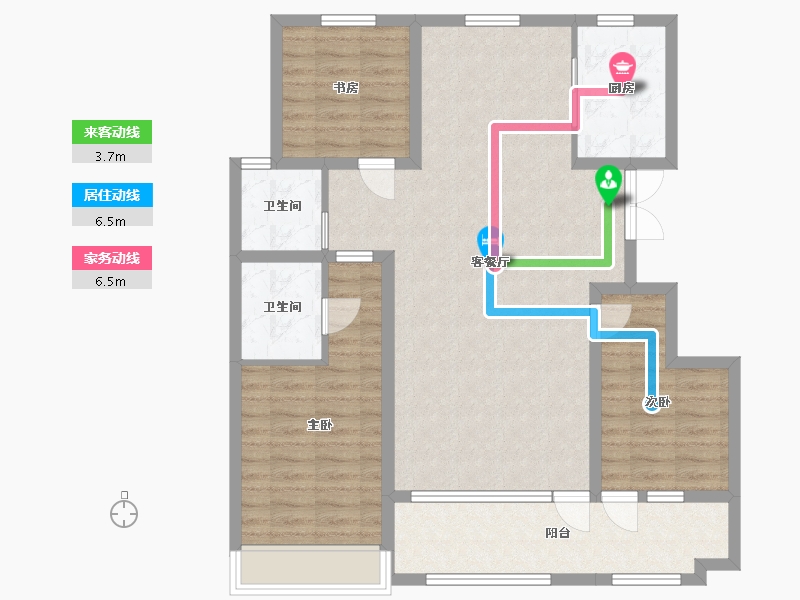 山东省-潍坊市-恒信浞河公馆-101.26-户型库-动静线