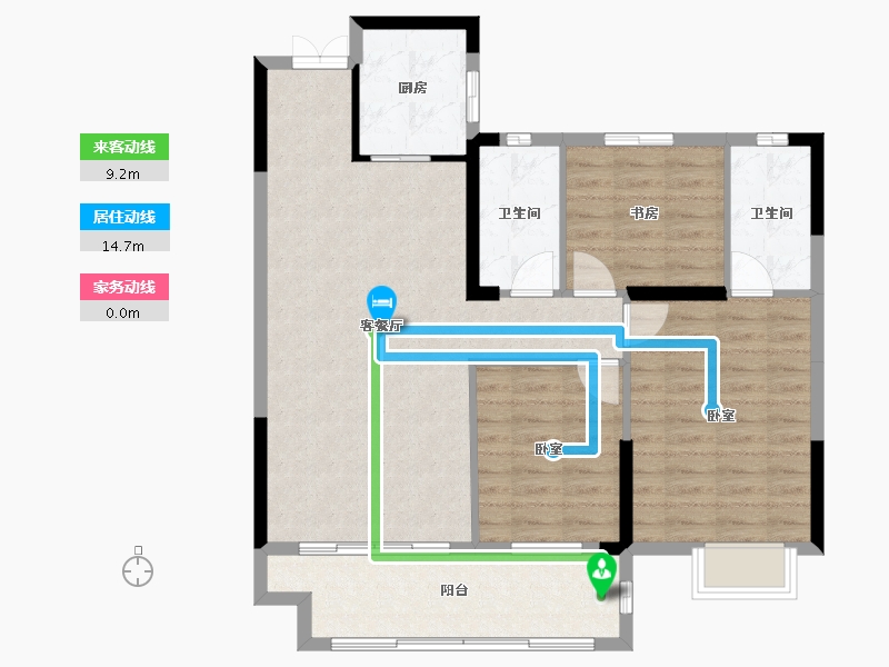 湖北省-黄冈市-中港水岸新城-92.41-户型库-动静线