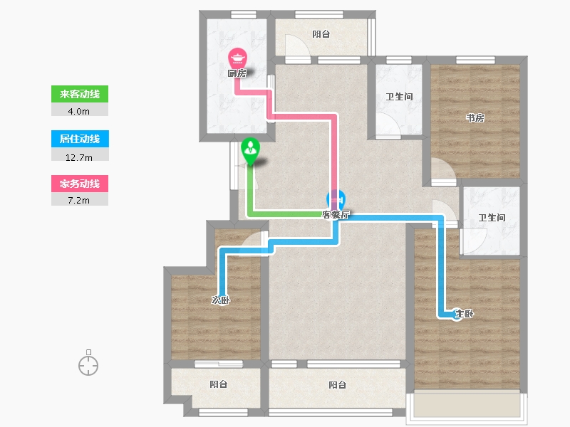 山东省-潍坊市-恒信浞河公馆-101.83-户型库-动静线