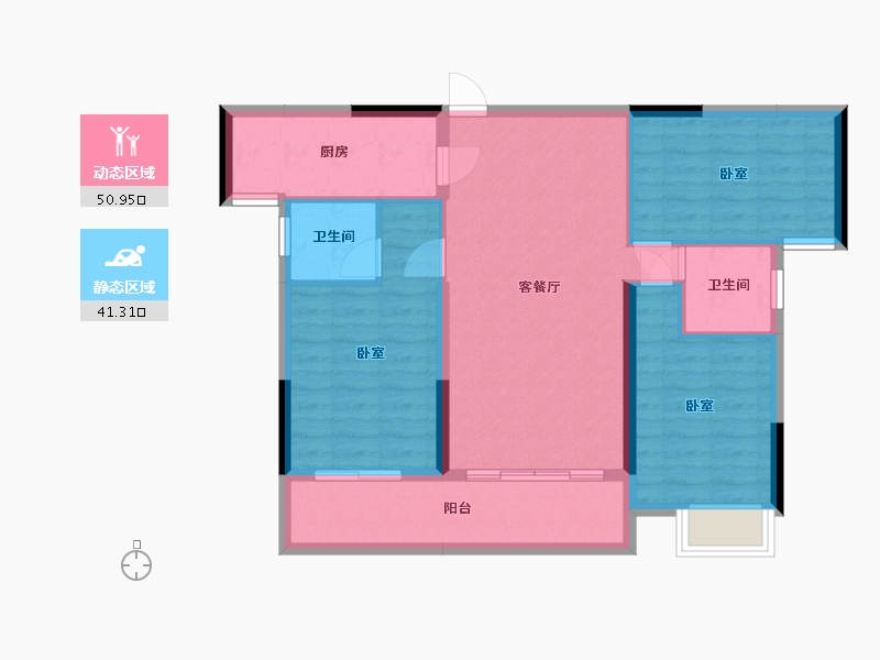 湖北省-武汉市-御湖园-82.95-户型库-动静分区