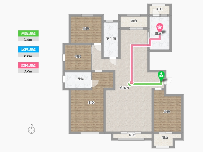 山东省-潍坊市-中冶潍坊公馆-153.60-户型库-动静线