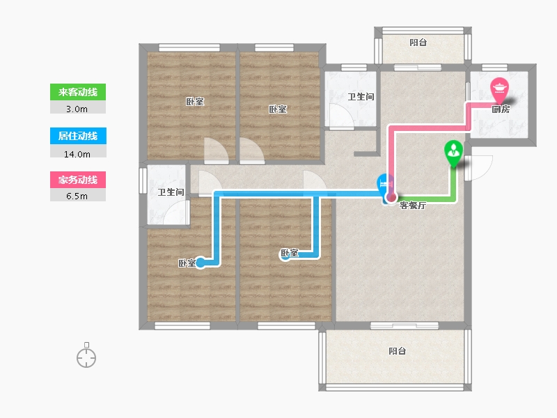 湖北省-黄冈市-城南•花语城-100.00-户型库-动静线