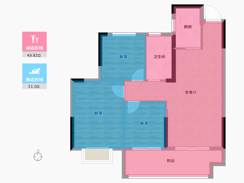 湖北省-荆州市-欧亚达阅城-72.72-户型库-动静分区