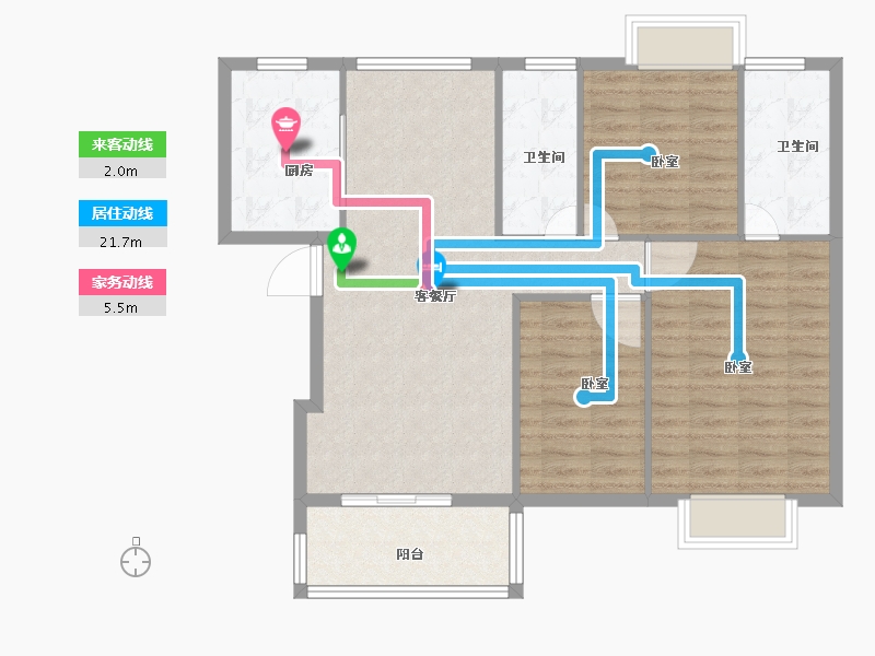 湖北省-黄冈市-康馨小区-92.20-户型库-动静线