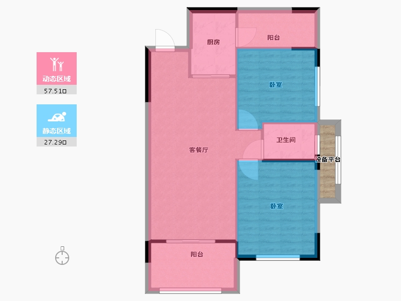 湖南省-衡阳市-香江水岸新城-80.00-户型库-动静分区