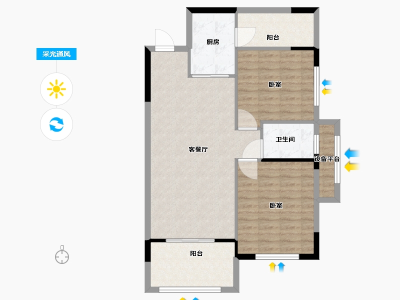 湖南省-衡阳市-香江水岸新城-80.00-户型库-采光通风