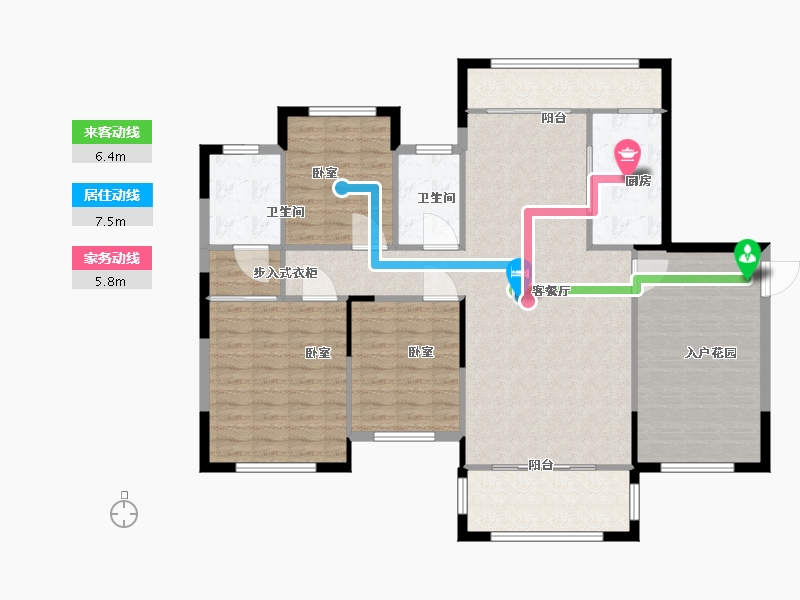 湖南省-衡阳市-香江水岸新城-128.00-户型库-动静线