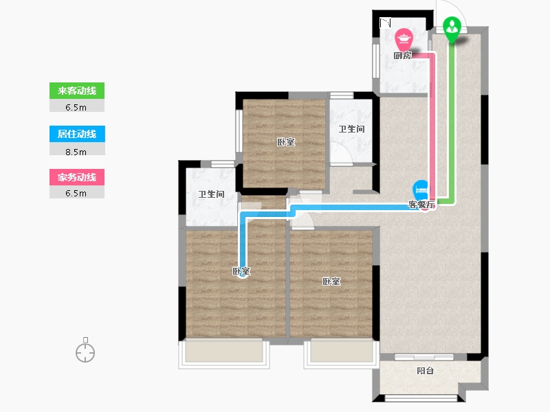 湖北省-武汉市-武汉锦绣香江-92.79-户型库-动静线