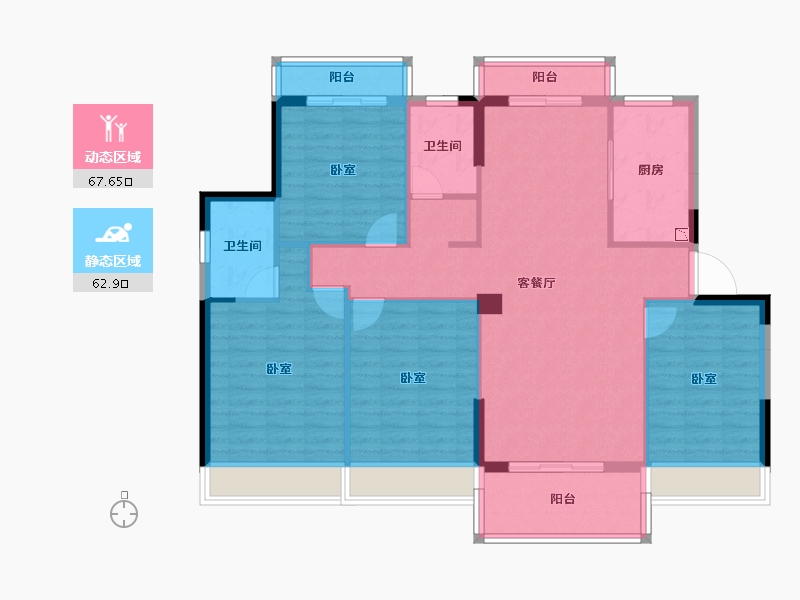 湖北省-襄阳市-奥园龙庭华府-117.84-户型库-动静分区