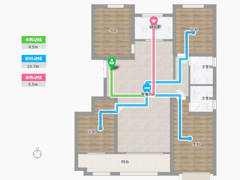 山东省-潍坊市-恒信金色阳光-104.80-户型库-动静线