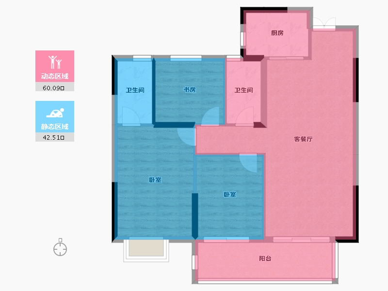 湖北省-黄冈市-中港水岸新城-93.38-户型库-动静分区