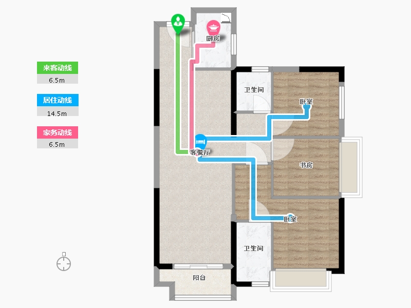 湖北省-武汉市-武汉锦绣香江-86.70-户型库-动静线