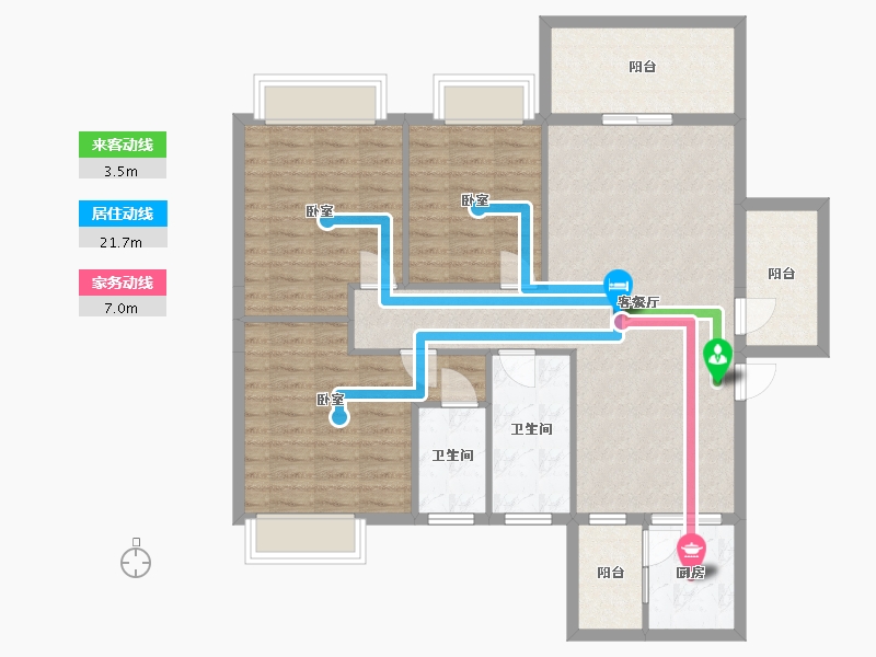 湖南省-衡阳市-山河国际-105.60-户型库-动静线