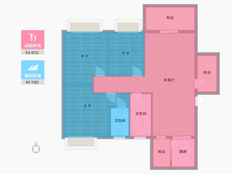 湖南省-衡阳市-山河国际-105.60-户型库-动静分区