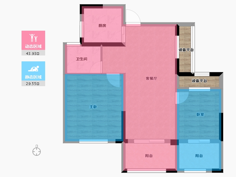 浙江省-金华市-金报步阳华府-69.25-户型库-动静分区