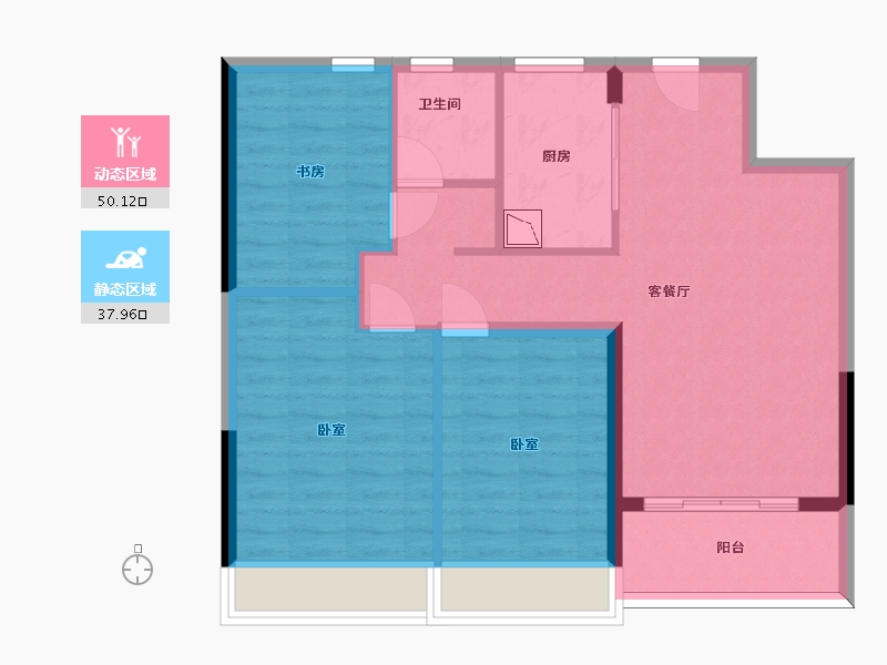 山东省-济南市-绿城明月风荷-79.25-户型库-动静分区